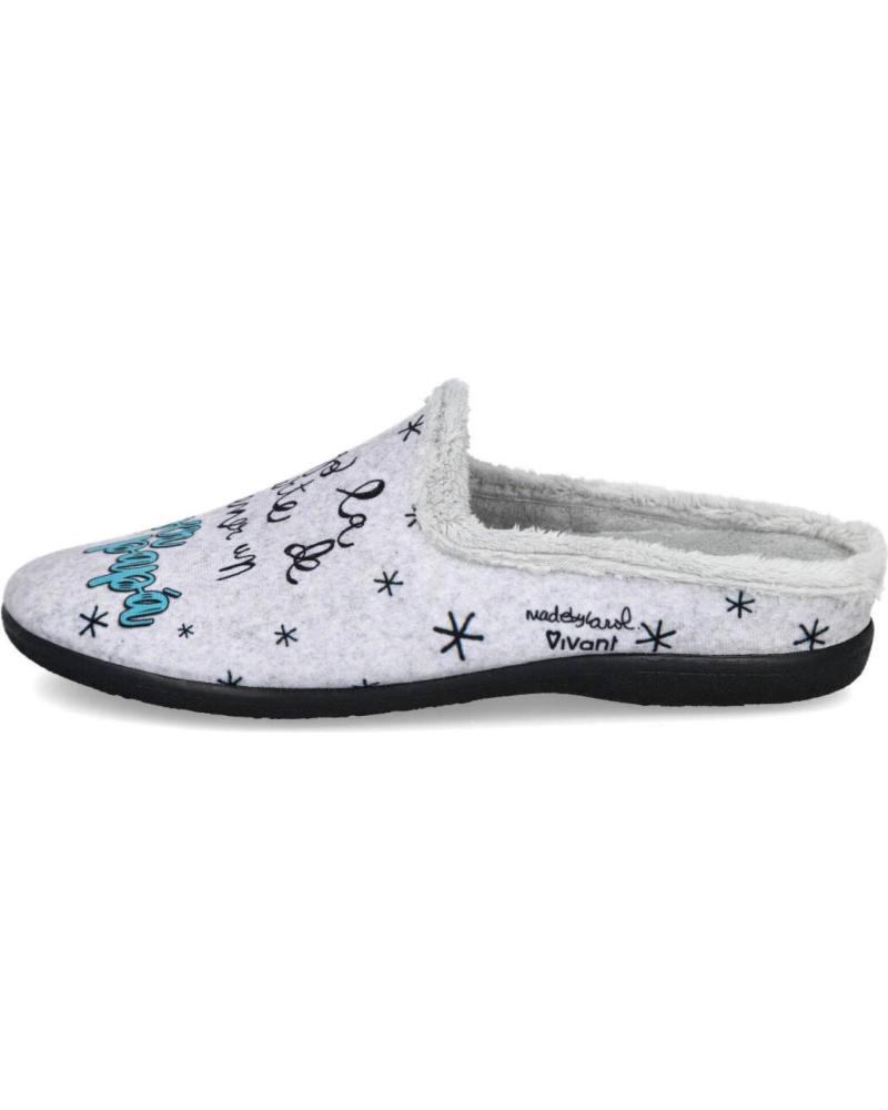 ZAPATILLAS DE CASA VIVANT V-ST-C252020INGR GRISES CON MENSAJE Y DISEÑO FAMILIA GRIS