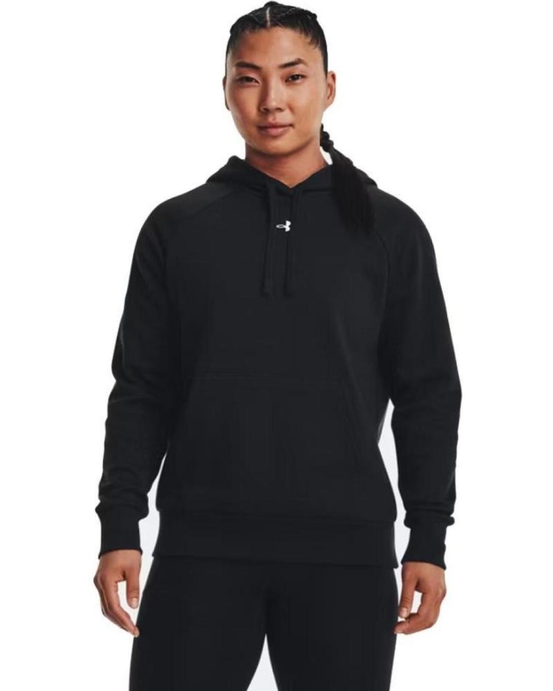 UNDER ARMOUR SUDADERA CON CAPUCHA RIVAL HOODIE 1379500-001 NEGRO NEGRO