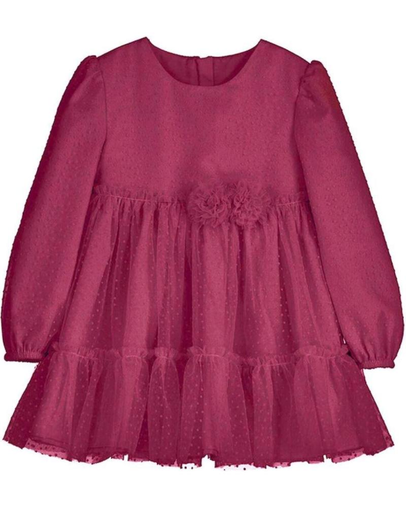 VESTIDO CASUAL MAYORAL 2971 VOLANTES MANGA LARGA ROJO PARA NIÑA ROJO