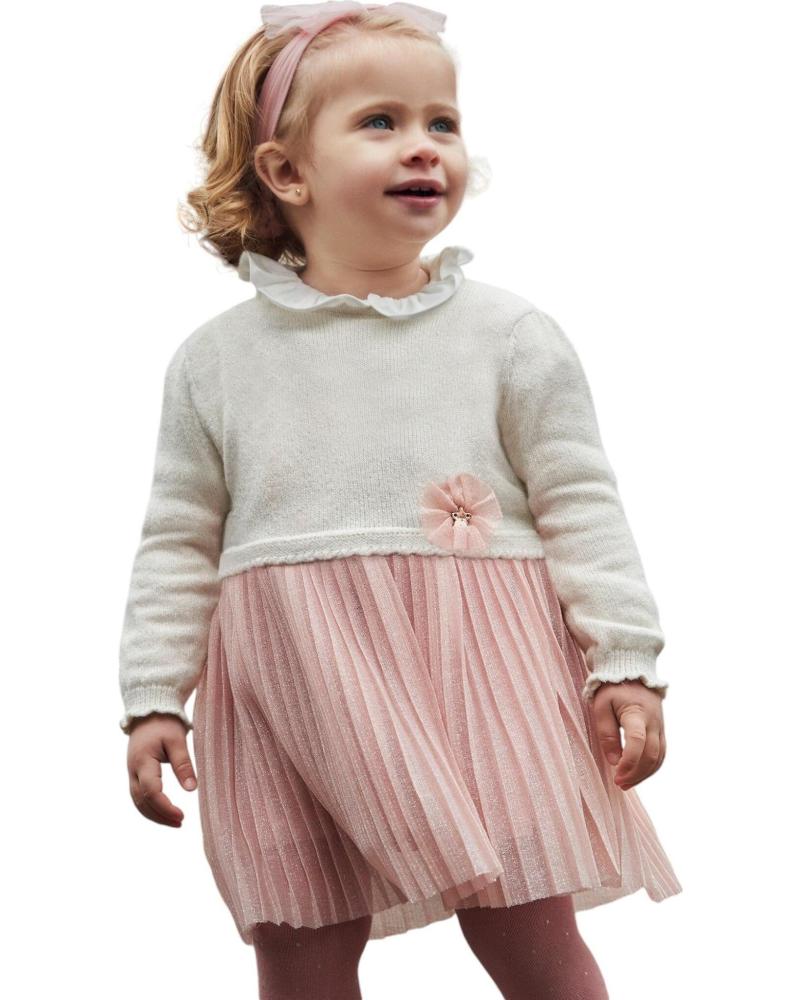 MAYORAL VESTIDO COMBINADO PLISADO PARA NIÑA 2906 ROSA ROSA
