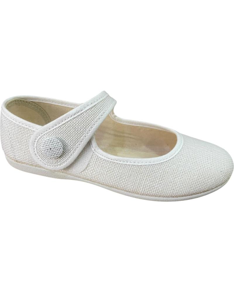 MERCEDITAS DE LINO CON BOTÓN ANDREA RUIZ 755-B BLANCO BLANCO