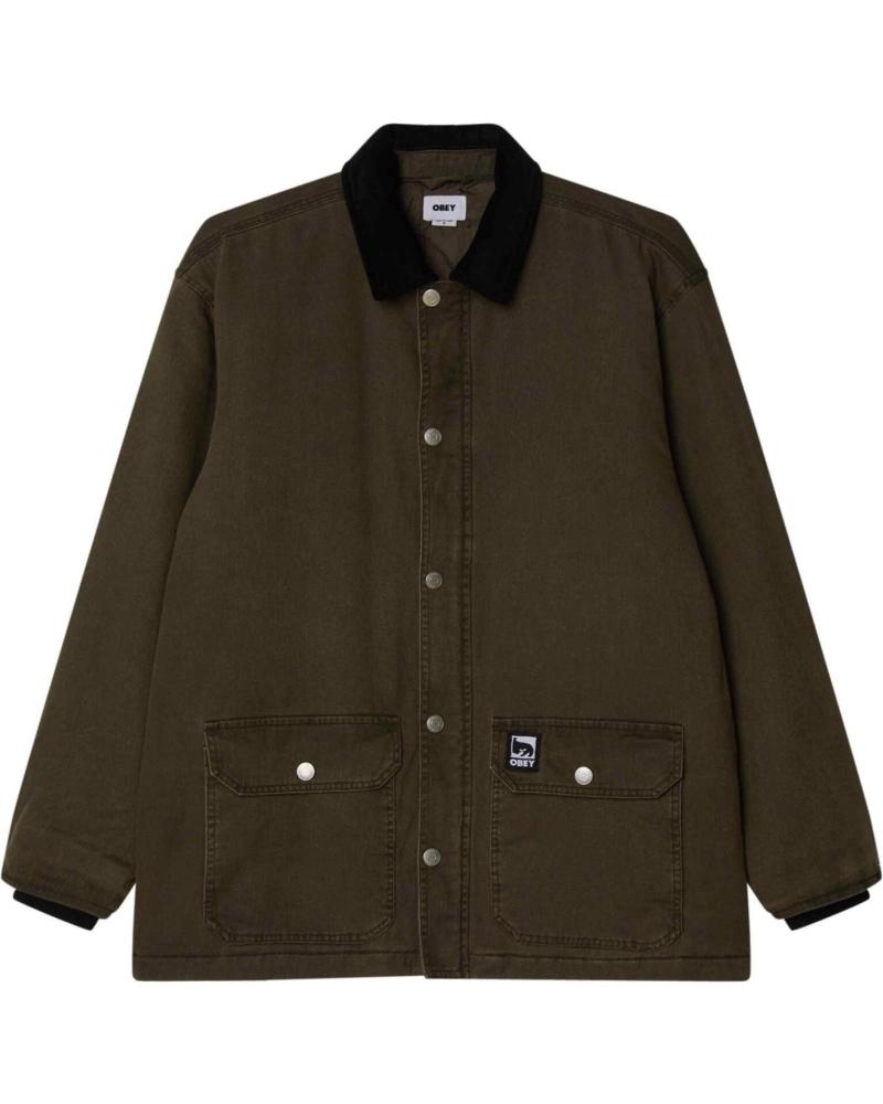 CHAQUETA OBEY NORTON BARN COAT BLACK OLIVE FADED WASH NAN