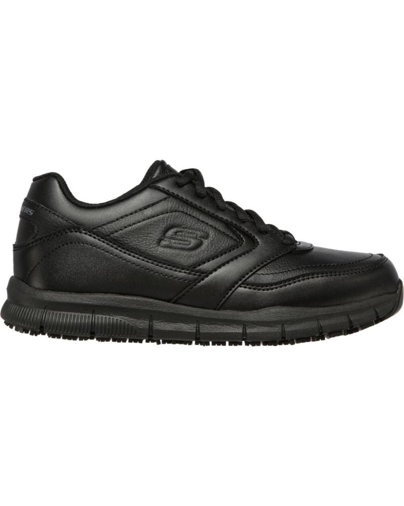 ZAPATILLAS DE TRABAJO SKECHERS NAMPA WORK RELAXED FIT SR ANTIDESLIZANTES NEGRAS (REF. 77156EC-BLK) NEGRO
