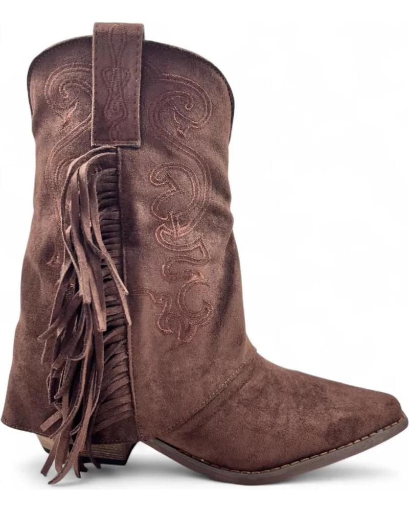 BOTÍN COWBOY TIMBOS 132220 CAFÉ CON FLECOS NEGRO