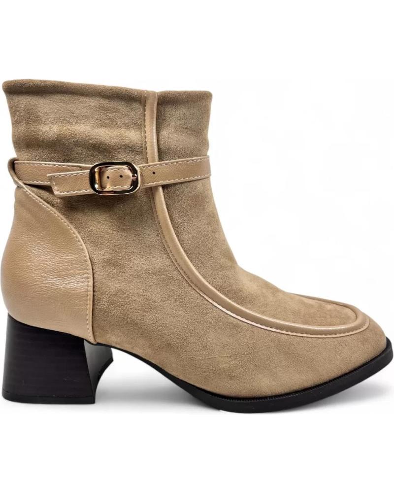 TIMBOS BOTÍN TACÓN CUADRADO CON HEBILLA MODELO 132212 NEGRO NEGRO