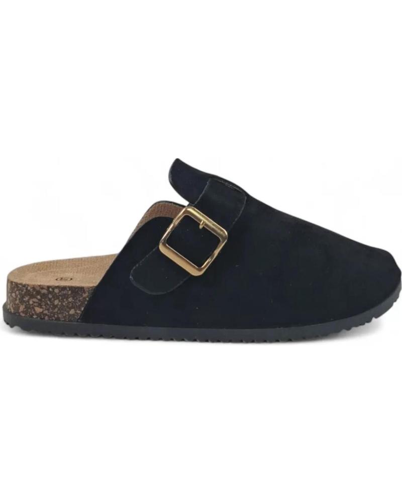 TIMBOS ZUECO PLANO CÓMODO 132158 NEGRO NEGRO