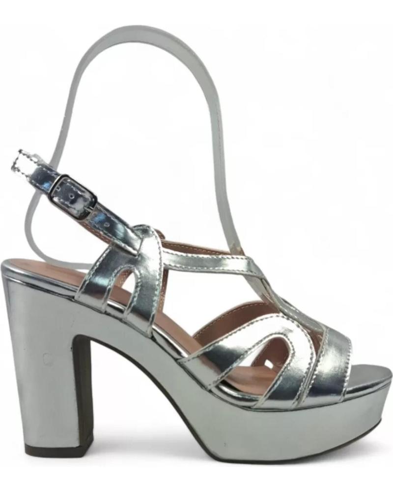TIMBOS 132132 SANDALIA DE TACÓN Y PLATAFORMA PLATEADA PLATEADO