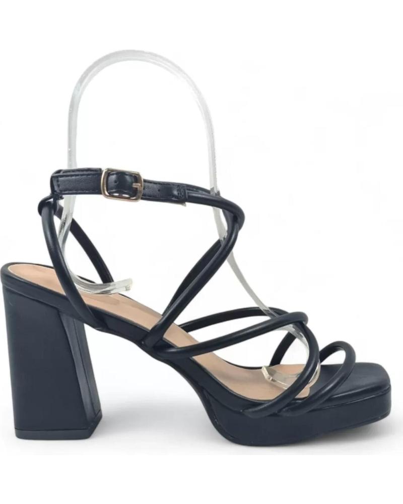 SANDALIA DE TACÓN CON PLATAFORMA TIMBOS 132128 NEGRO NEGRO
