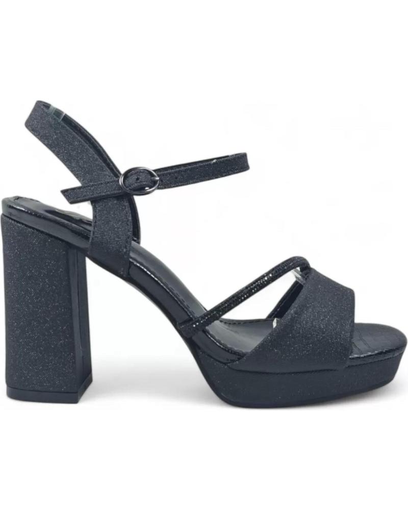 SANDALIA DE TACÓN Y PLATAFORMA TIMBOS MODELO 132125 NEGRO NEGRO