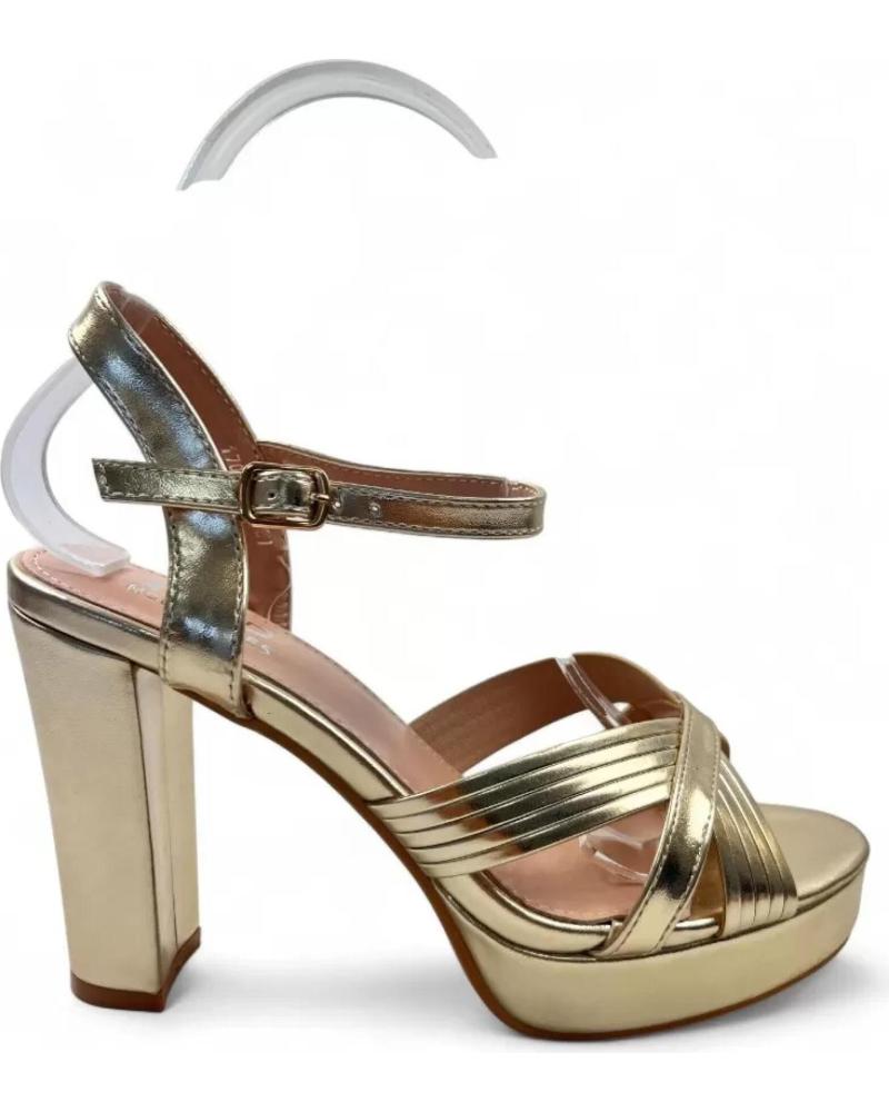 TIMBOS SANDALIA TACÓN PLATAFORMA ORO MODELO 132095 AMARILLO