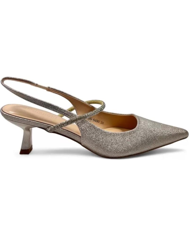 SANDALIA DE TACÓN DESTALONADA TIMBOS FIESTA MODELO 132047 ORO AMARILLO