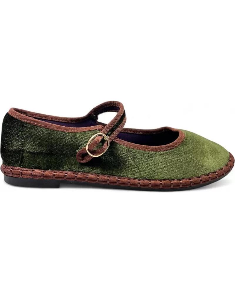 TIMBOS MERCEDITAS PLANAS DE TERCIOPELO VERDE - MODELO 131995 VERDE