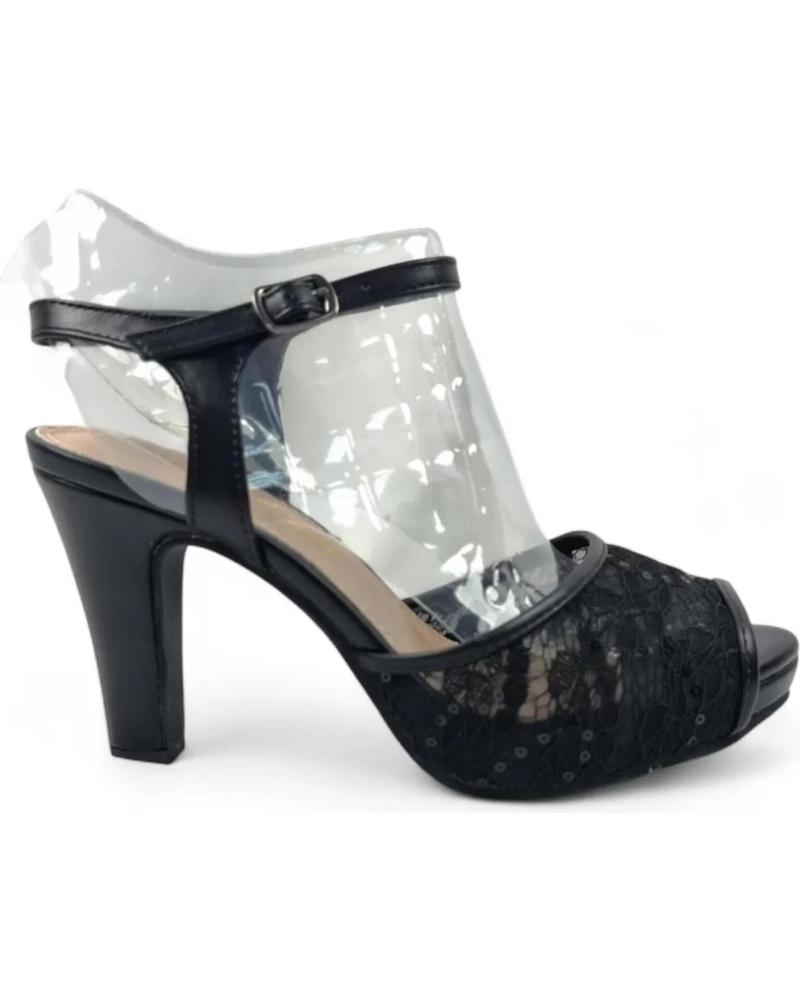 TIMBOS SANDALIA DE FIESTA 131818 CON TACÓN Y PLATAFORMA NEGRO NEGRO