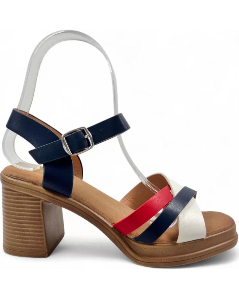 SANDALIA TIMBOS 131406 AZUL CON TACÓN DE MADERA AZUL