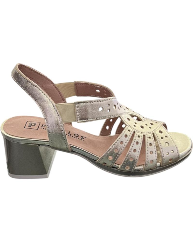 SANDALIAS DE VESTIR PITILLOS 10530 ORO CON TACÓN MEDIO AMARILLO