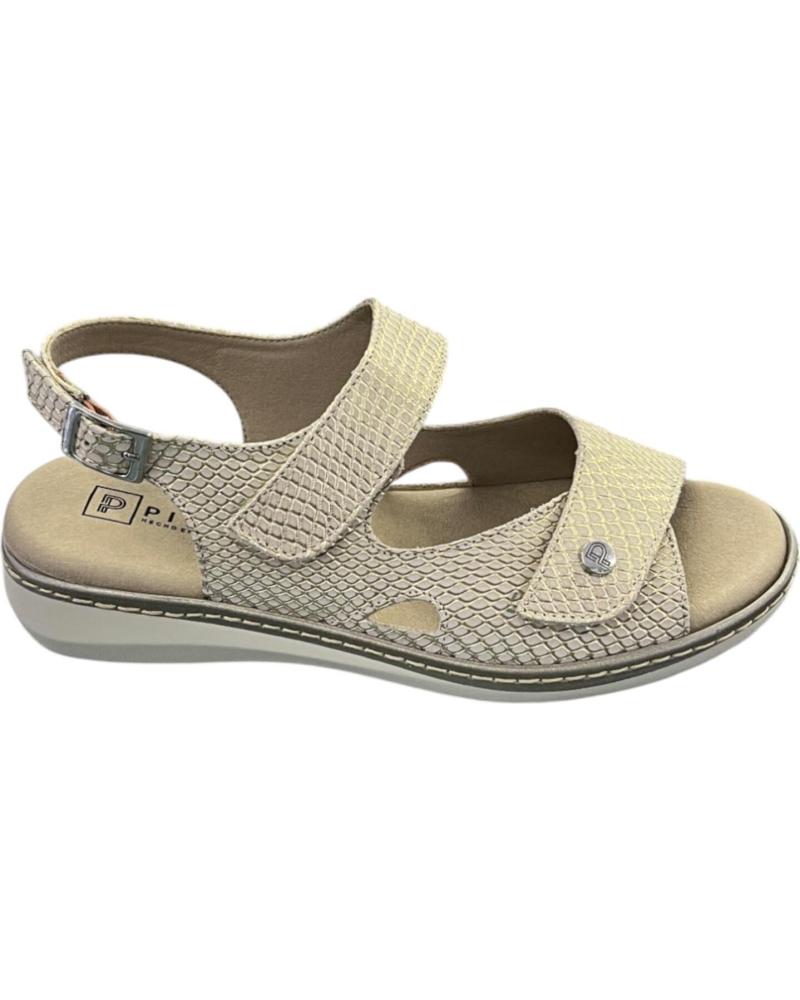 SANDALIAS MUJER PITILLOS 10300 ORO CIERRE VELCRO Y PLANTILLA GEL METAL
