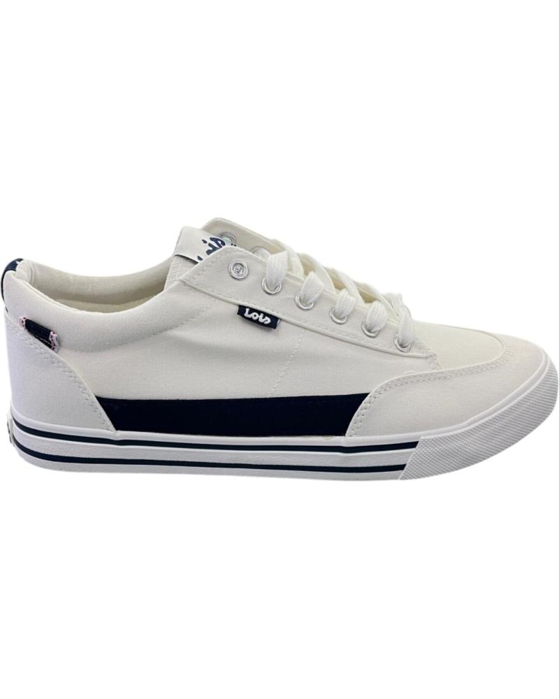 LOIS JEANS ZAPATILLAS 61376 BLANCAS CON DETALLES AZULES BLANCO