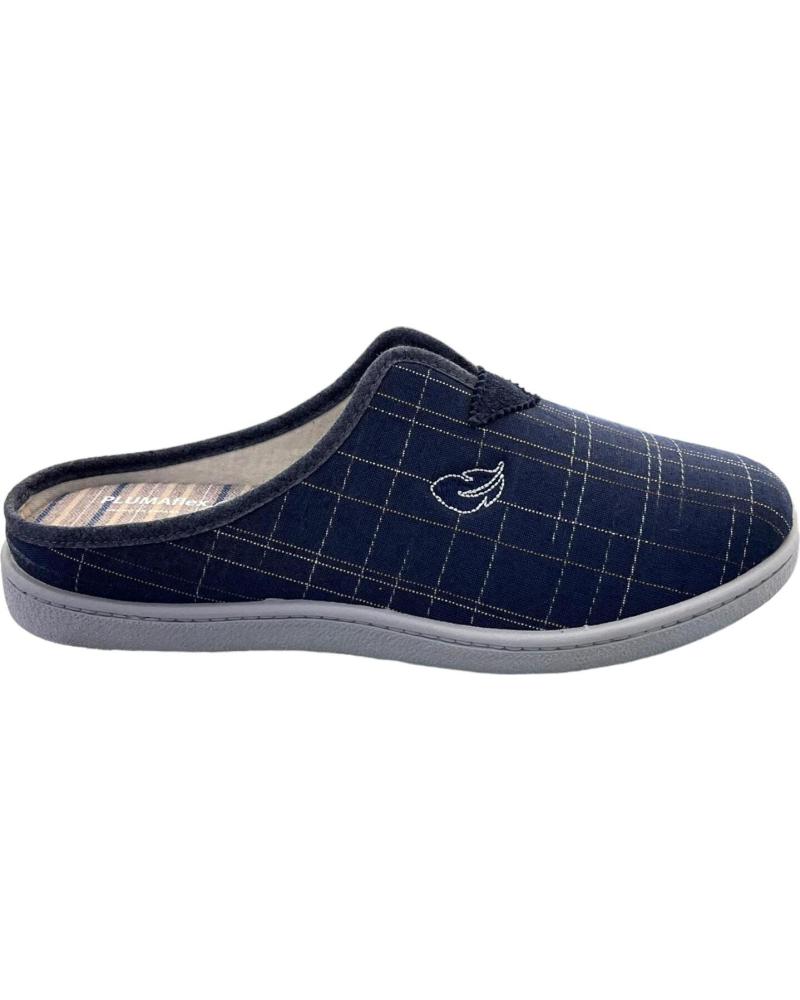 ZAPATILLAS DE CASA PLUMAFLEX MULE LONA DAMASCO 12336 MARINO MARINO