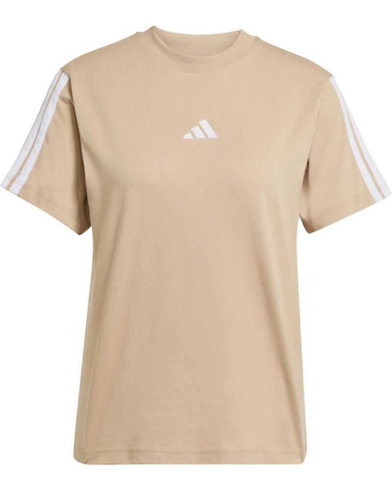 CAMISETA ADIDAS ESSENTIALS 3 RAYAS LOGO PARA MUJER MARRóN