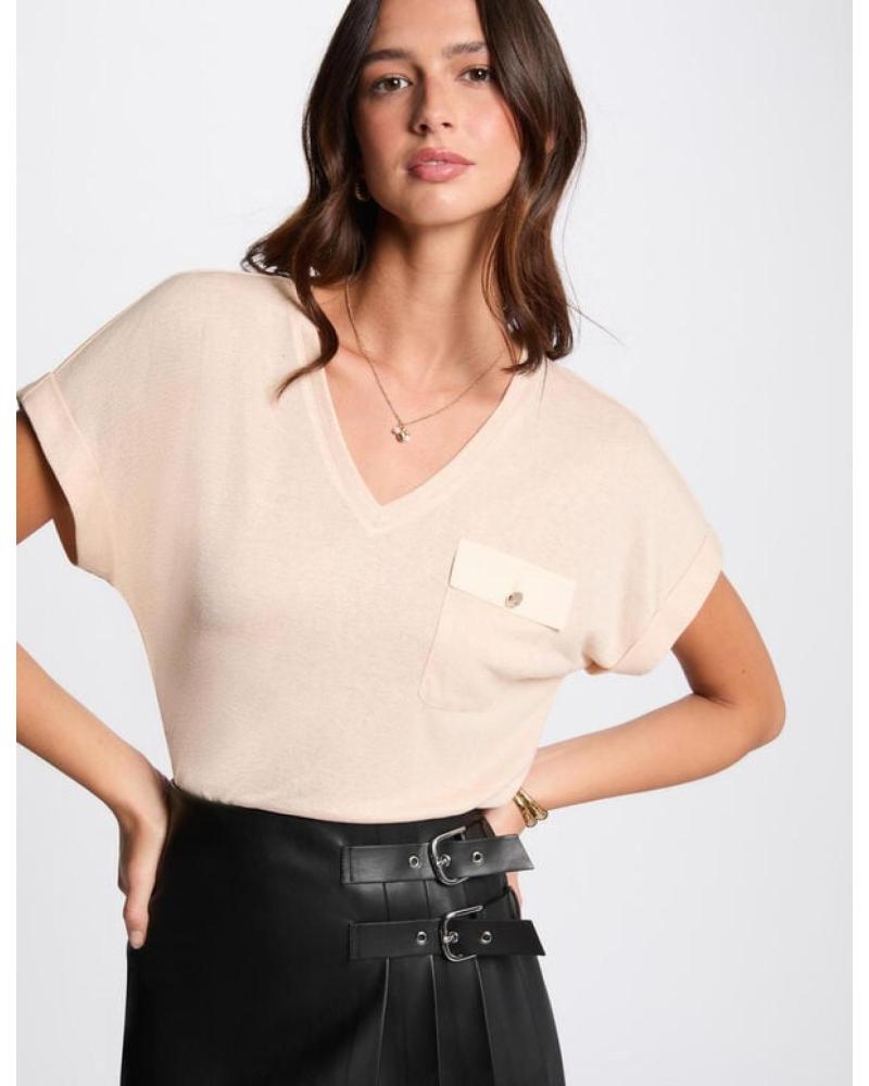 MORGAN CAMISETA MANGA CORTA MUJER 252-DILITO BEIGE