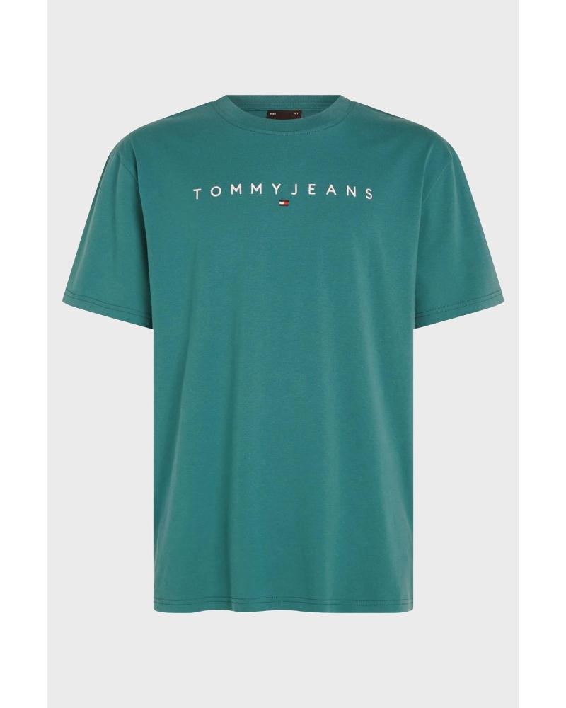TOMMY JEANS CAMISETA MANGA CORTA DM0DM17993 CT0 VERDE CON LOGO VERDE