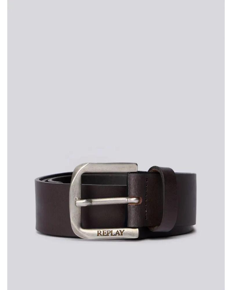 REPLAY CINTURON CON HEBILLA LOGOTIPO HOMBRE AM2453 MARRóN