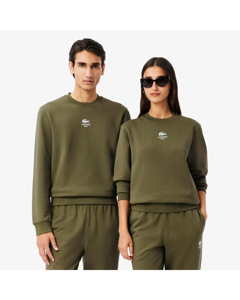 SUDADERA UNISEX CLÁSICA LACOSTE CON LOGO SH2736 VERDE VERDE