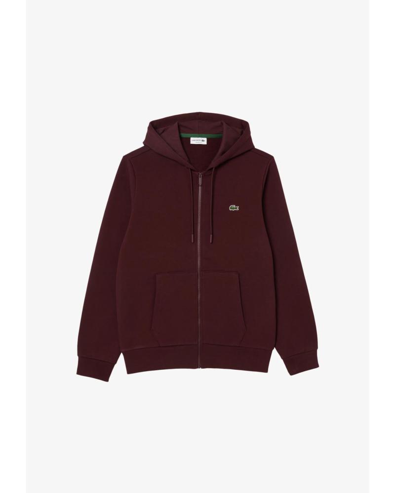 SUDADERA CON CAPUCHA Y CREMALLERA LACOSTE SH962600 ROJA ROJO