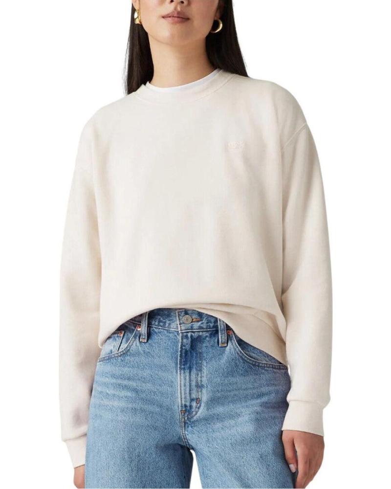 SUDADERA LEVIS PARA MUJER RELAXED FIT BLANCA BLANCO