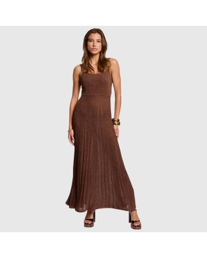 VESTIDO LARGO DE PUNTO MORGAN 252-RMARMAI MARRÓN MARRóN