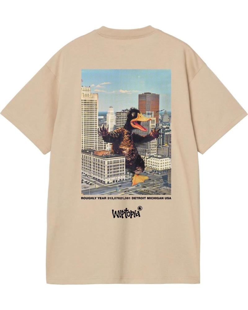 CARHARTT WIP CAMISETA K.O.I. WIPTOPIA ESTAMPADO TRASERO BEIGE MARRON