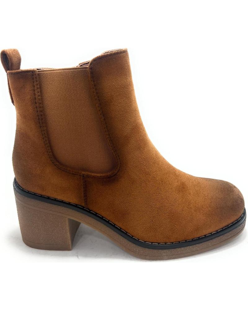 BOTÍN CHIC VISION DE ANTELINA MARRÓN CON TACÓN Y ELÁSTICOS LATERALES MARRóN