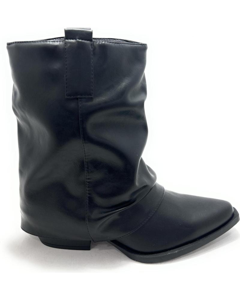 BOTÍN CHIC VISION VUELTA NEGRO CON CREMALLERA Y TACÓN NEGRO