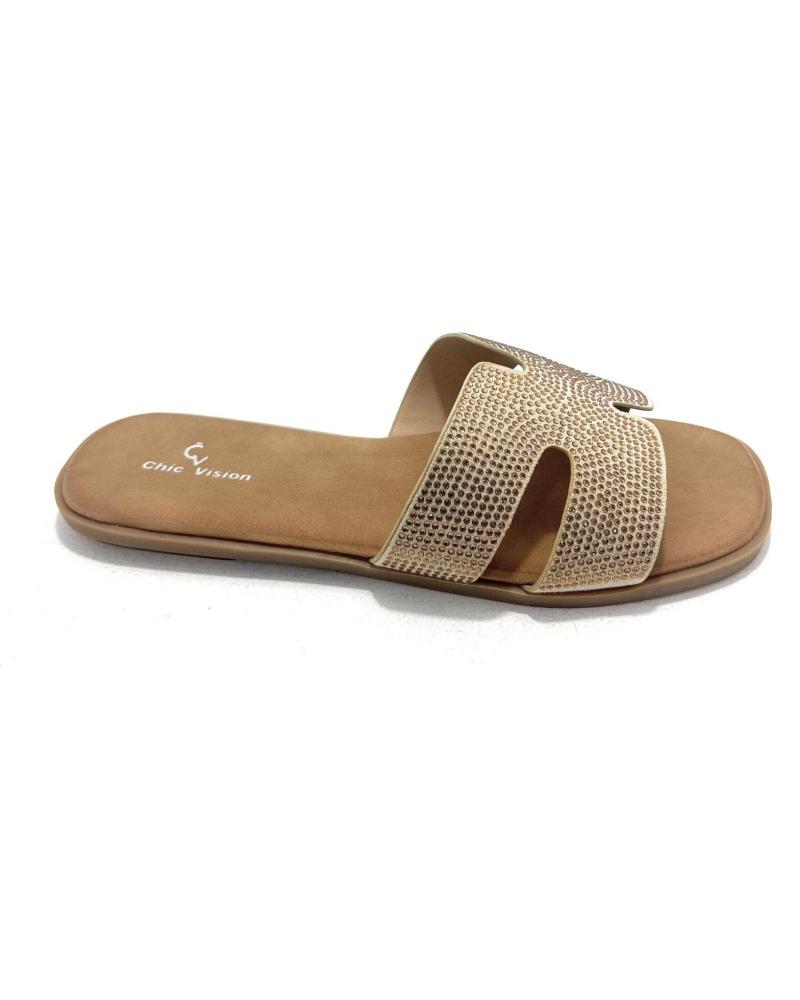 CHIC VISION SANDALIAS PLANAS BRILLO CONFORT AMARILLO AMARILLO