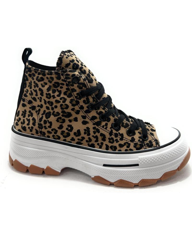 BOTÍN CHIC VISION DE LONA CON CORDONES Y DOBLE PLATAFORMA - ESTAMPADO LEOPARDO (VARIOS COLORES DISPONIBLES) VARIOS COLORES