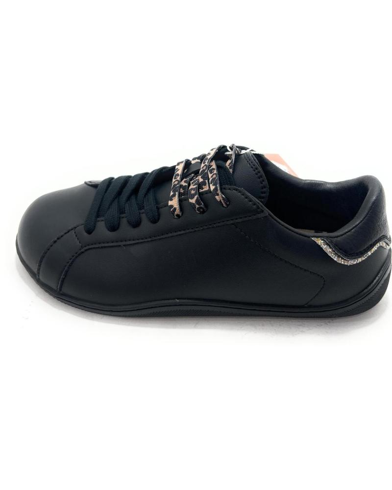 ZAPATILLAS BAREFOOT GIOSEPPO NEGRAS CON CORDONES ESTAMPADO LEOPARDO NEGRO