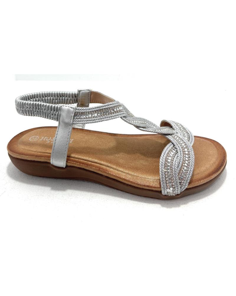 HUALUN SANDALIAS ANATÓMICAS RELAX PLATEADAS ENLAZADAS PLATEADO