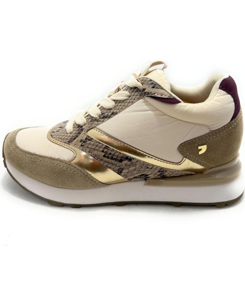 ZAPATILLAS CASUAL GIOSEPPO CON CORDONES, BEIGE Y DETALLES DORADOS MORADO