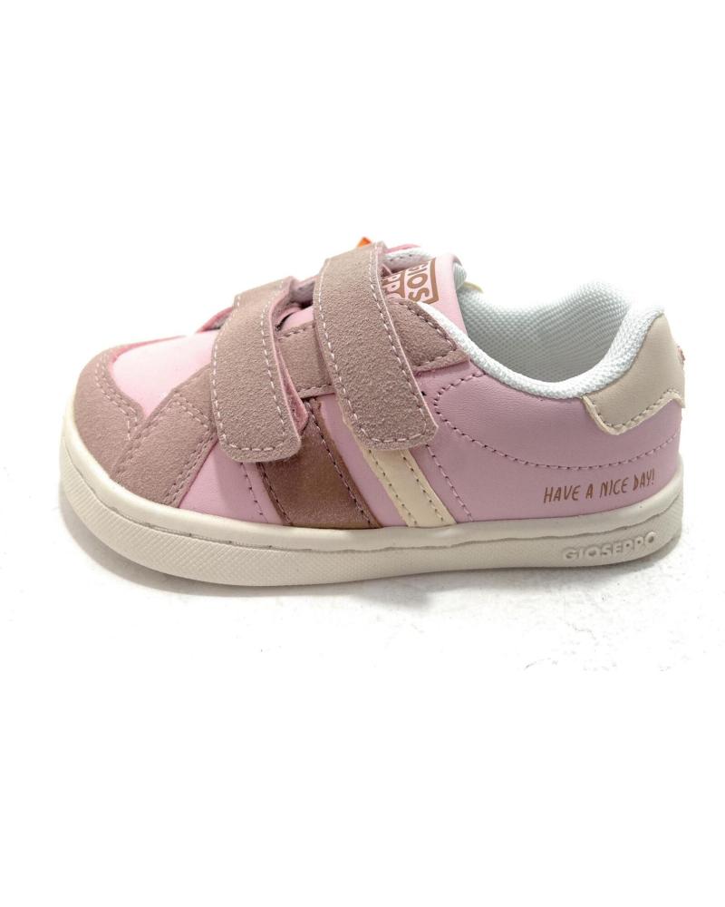 GIOSEPPO ZAPATILLAS BAREFOOT DE PIEL CON VELCRO ROSA ROSA