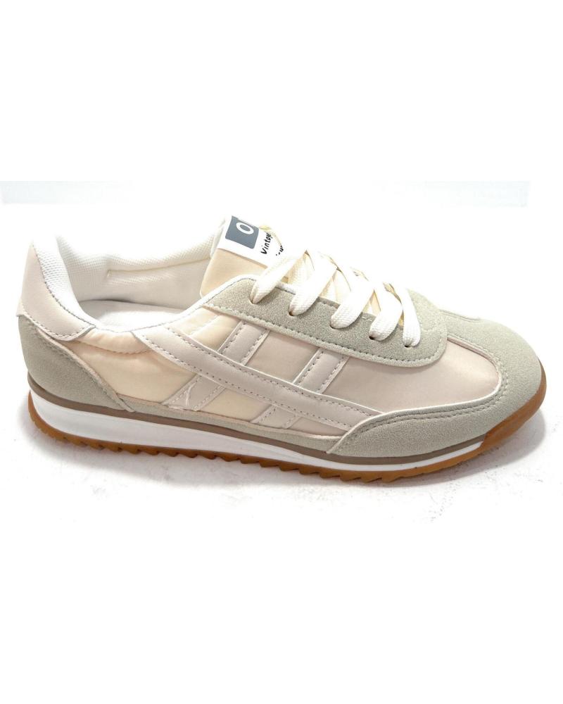 BUBBLE BOBBLE ZAPATILLAS CLASSIC CADETE BEIGE CON CORDONES BEIGE