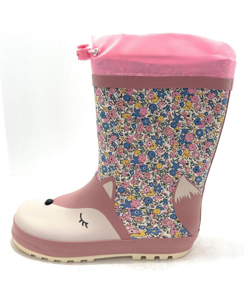 BUBBLE BOBBLE BOTAS DE AGUA ROSA CON DISEÑO DE CARITA Y FLORES ROSA