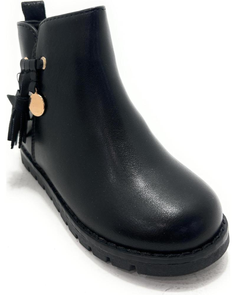 BUBBLE BOBBLE BOTÍN NEGRO CON CREMALLERA Y BORLA, SUELA DE GOMA NEGRO