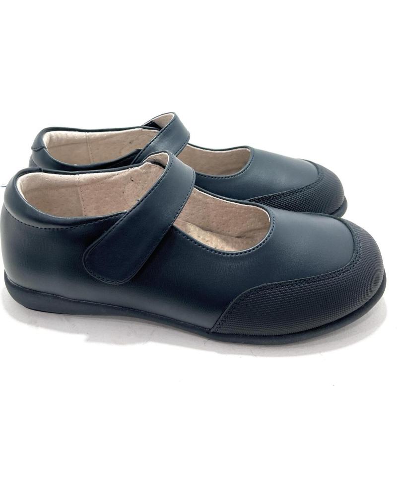 BUBBLE BOBBLE COLEGIAL NIÑA MERCEDITAS PIEL TIRA ADHESIVA PUNTERA REFORZADA AZUL AZUL