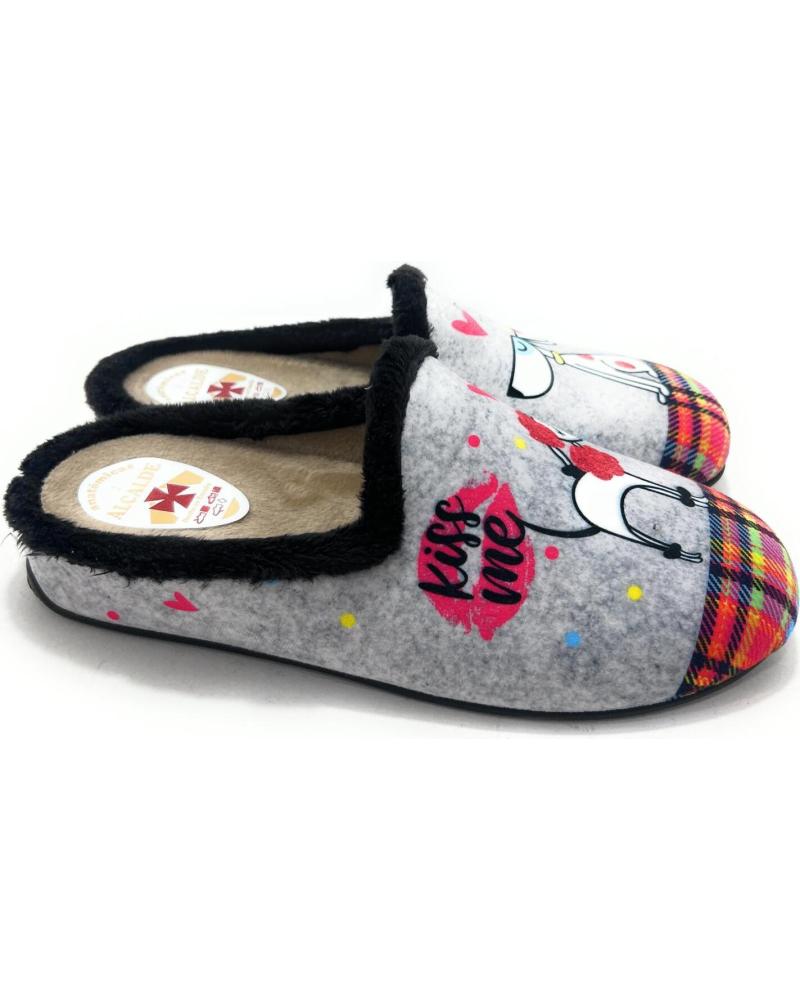ALCALDE ZAPATILLAS DE CASA CON PLANTILLA EXTRAÍBLE Y DISEÑO PERROS GRIS GRIS