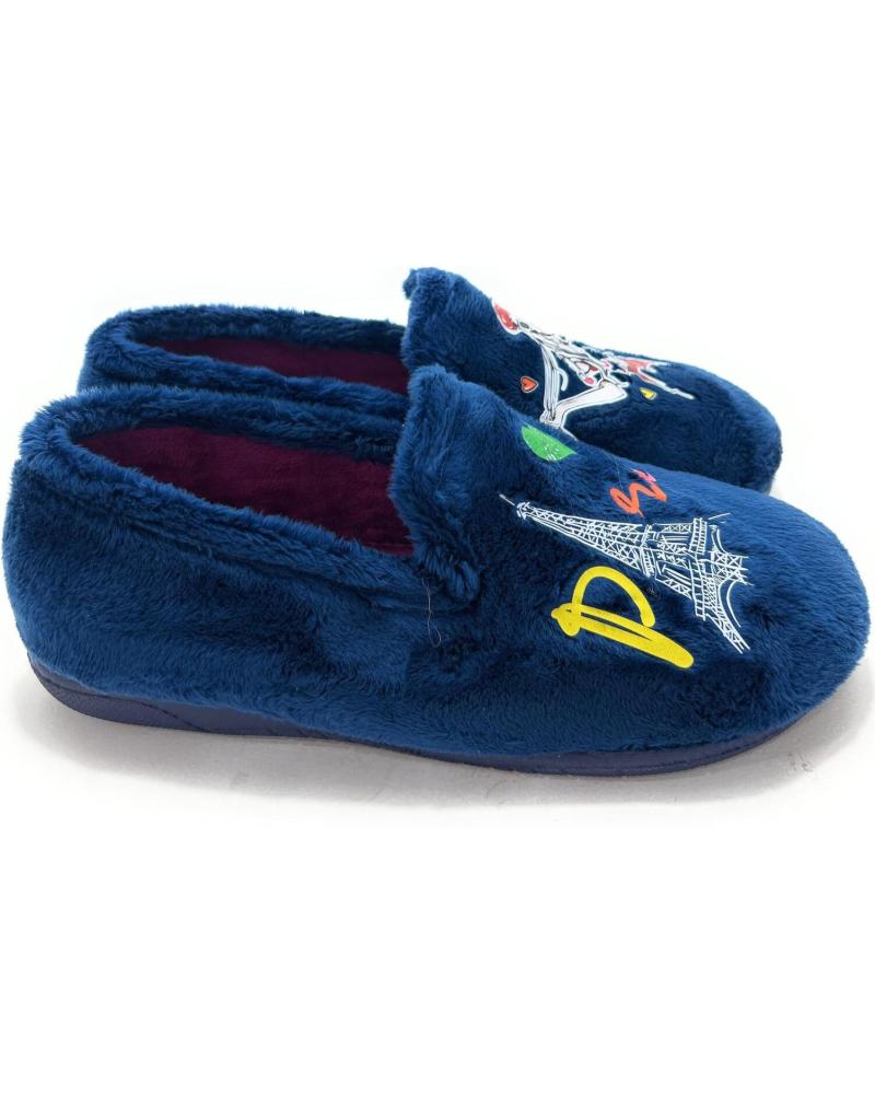 ZAPATILLAS DE CASA CERRADAS ALCALDE PARIS CO, AZUL AZUL
