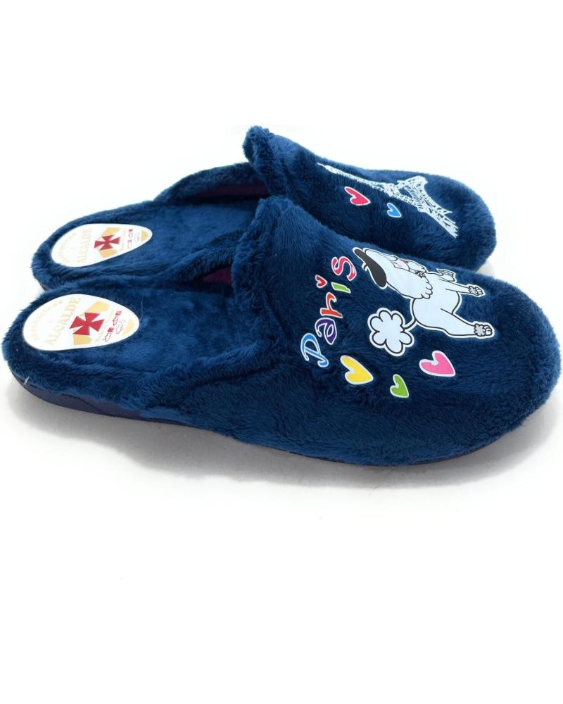 ZAPATILLAS DE CASA ABIERTAS ALCALDE PARIS CONFO, DISEÑO PERRO AZUL AZUL