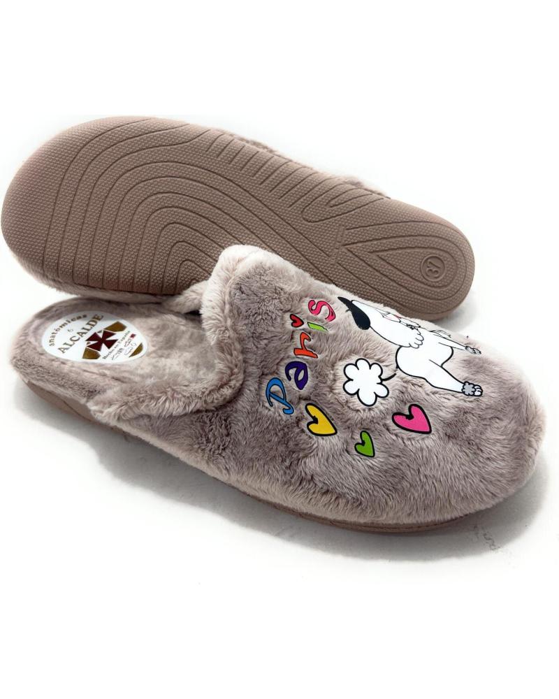 ALCALDE ZAPATILLAS DE CASA PERRO PARÍS CONFO BEIGE BEIGE
