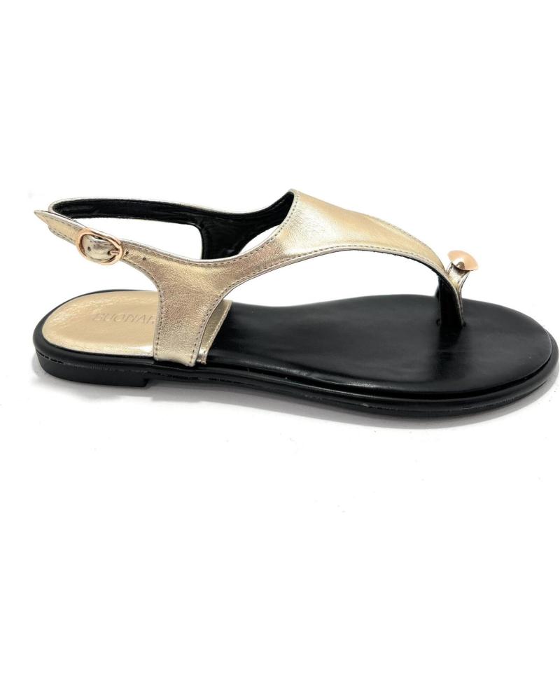 SANDALIAS PLANAS BUONAROTTI ESCLAVA CON DEDO, COLOR AMARILLO AMARILLO