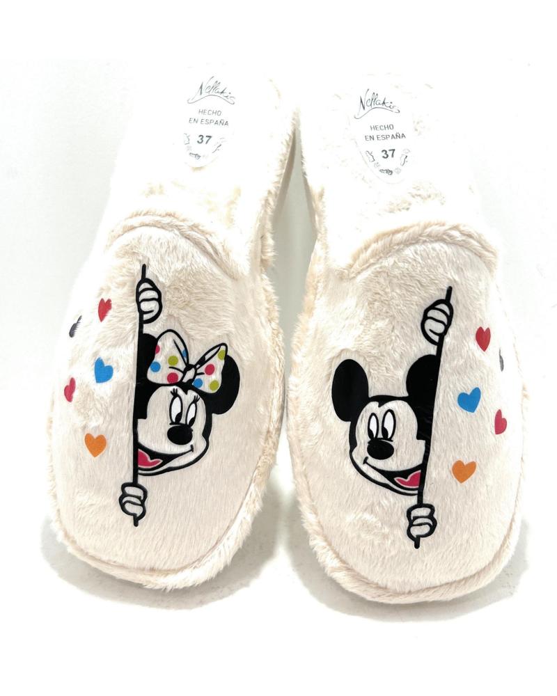 ALCALDE ZAPATILLAS DE CASA MINNIE & MICKEY CORAZONES BEIGE BEIGE