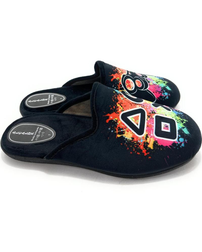 ALCALDE ZAPATILLAS DE CASA PLAY CONFORT NEGRO NEGRO